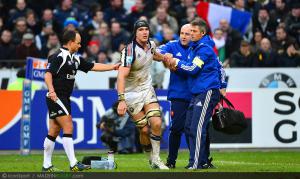 Blessure Bernard LE ROUX - 09.02.2014 - France / Italie - Tournoi des 6 Nations