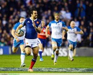 Essai Yoann Huget - 08.03.2014 - Ecosse / France - Tournoi des 6 Nations -Murrayfield -Edimbourg